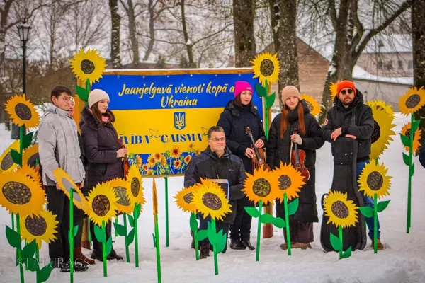 Pasākums Ukrainas iedzīvotāju atbalstam Jaunjelgavā 24.02.2023.
